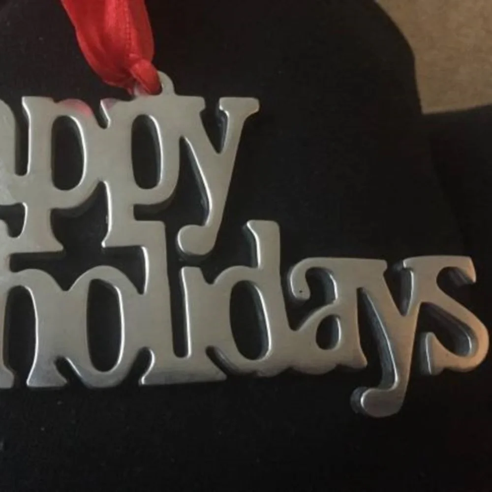 Happy Holidays metal christmas ornament